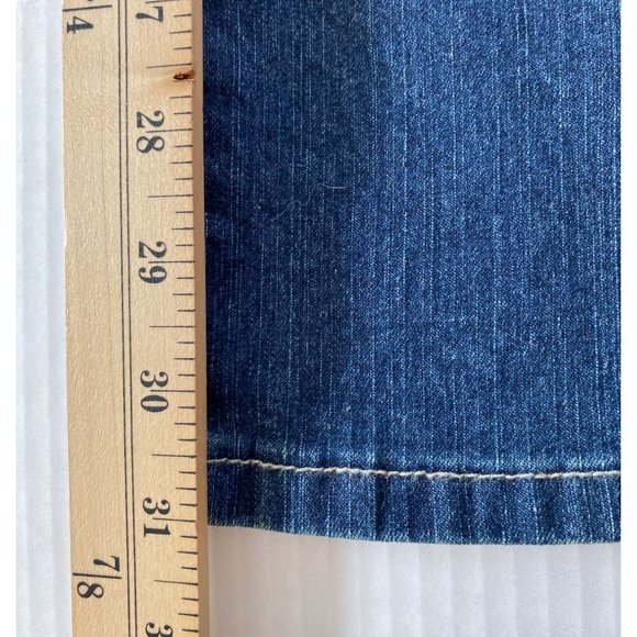 Elite Womens Blue Denim Biker Studded Straight Leg Punk Mid-Rise Jeans Size 7/8 - Picture 7 of 9